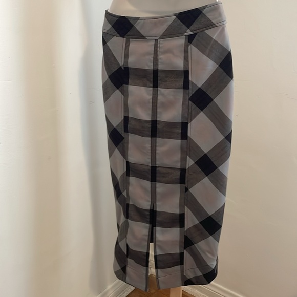 Free People Geometric Precision Plaid Pencil Skirt NWT - Picture 9 of 10